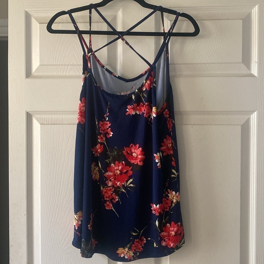 NWT: Papermoon Basima Back detail Knit Tank in Navy floral Size 1X Stitchfix - Picture 6 of 10